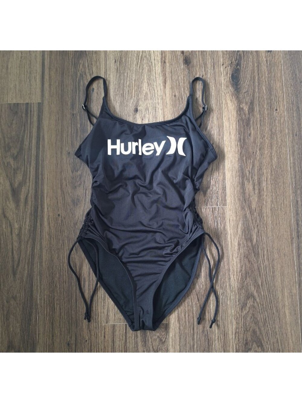 NWOT Hurley Cinched One Piece Swimsuit Size S Preppy Athletic Workout